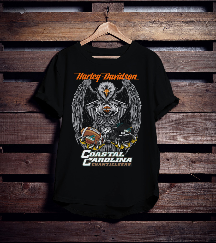 Harley Davidson Coastal Carolina Chanticleers Eagle Football Ncaa3 Ccc T-Shirt