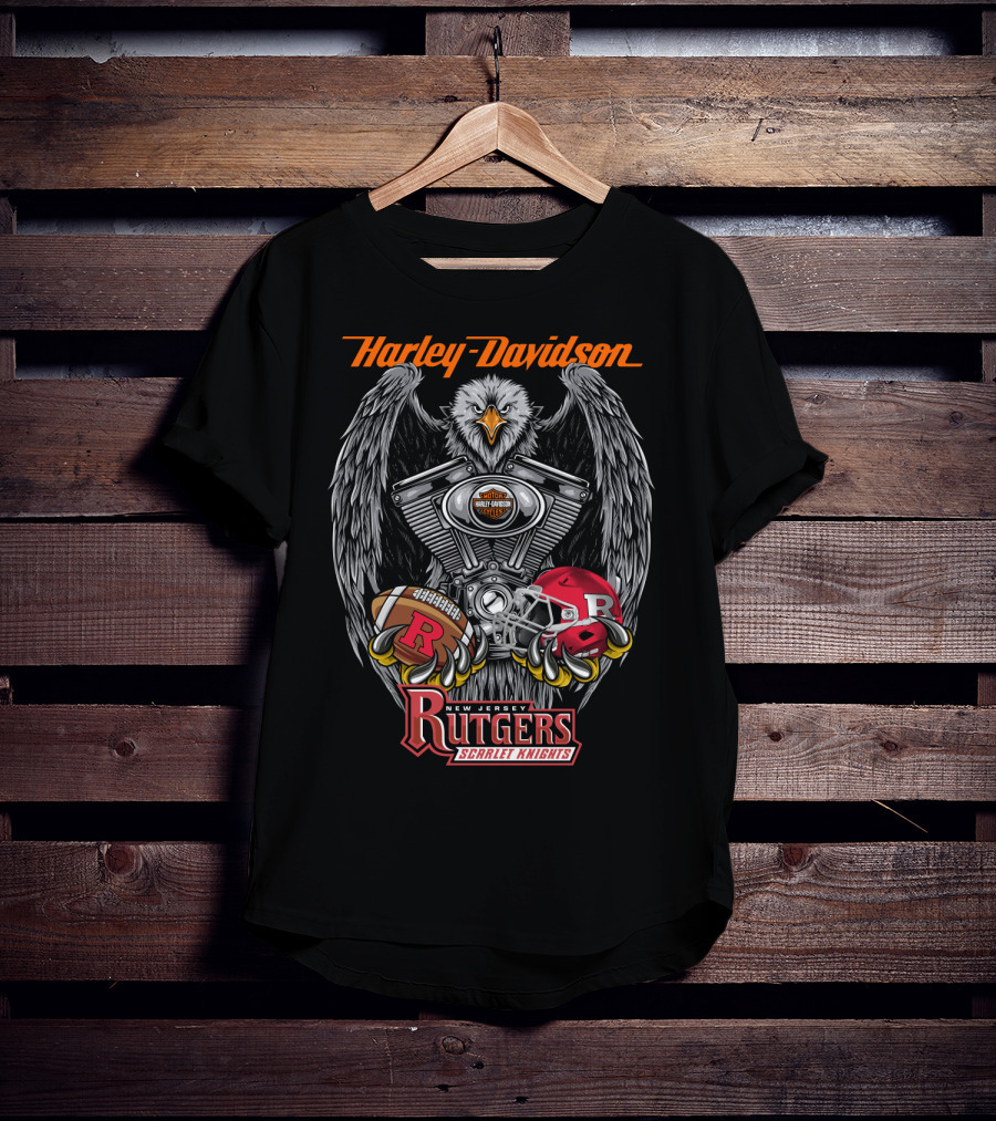 Harley Davidson New Jersey Rutgers Scarlet Knights Football Ncaa3 Rskf T-Shirt