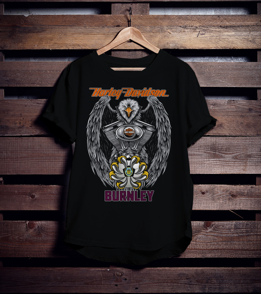 Harley Davidson Eagle Engine Crest Burnley T-Shirt