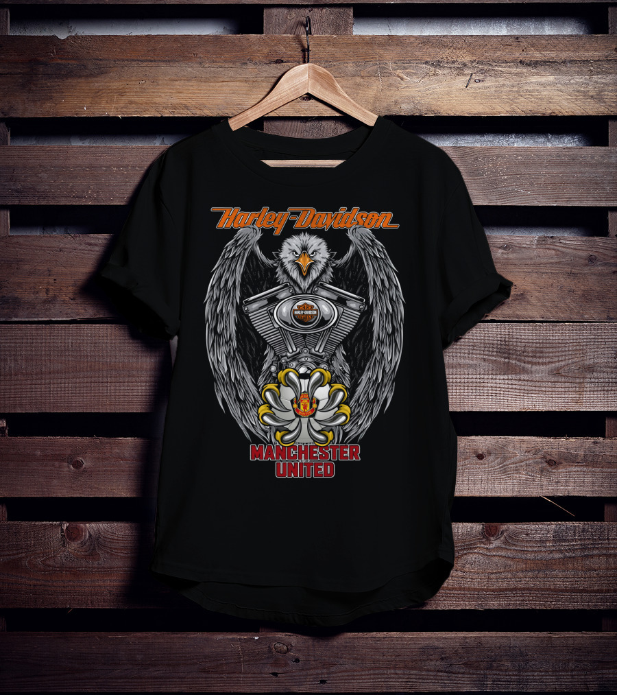 Harley Davidson Manchester United Eagle Engine T-Shirt