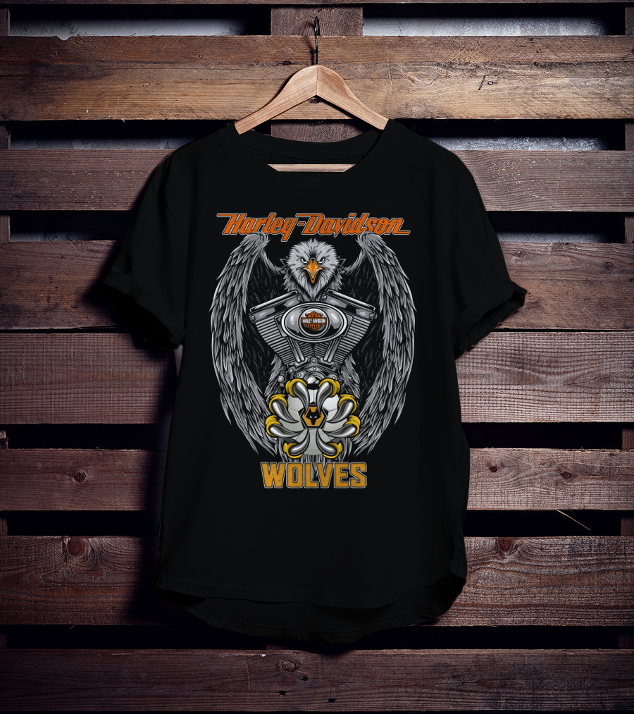 Harley Davidson Eagles Wolves 46 Nha Tvl T-Shirt