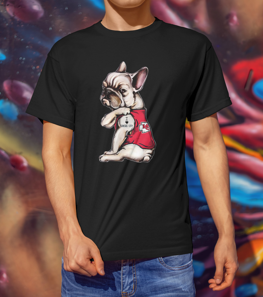 Kansas City Chiefs I Love Kansas City Bulldog Tattoo T-Shirt