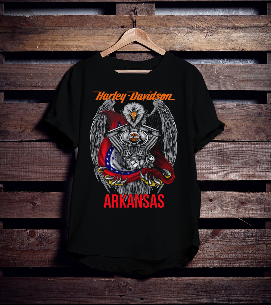 Harley Davidson Arkansas Eagle Engine T-Shirt