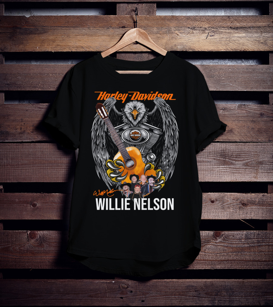Harley Davidson Willie Nelson Guitar Eagle T-Shirt