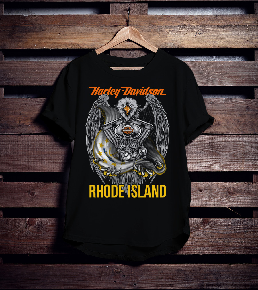 Harley Davidson Eagle Engine Rhode Island T-Shirt