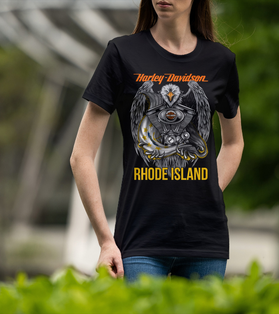 Harley Davidson Eagle Engine Rhode Island T-Shirt