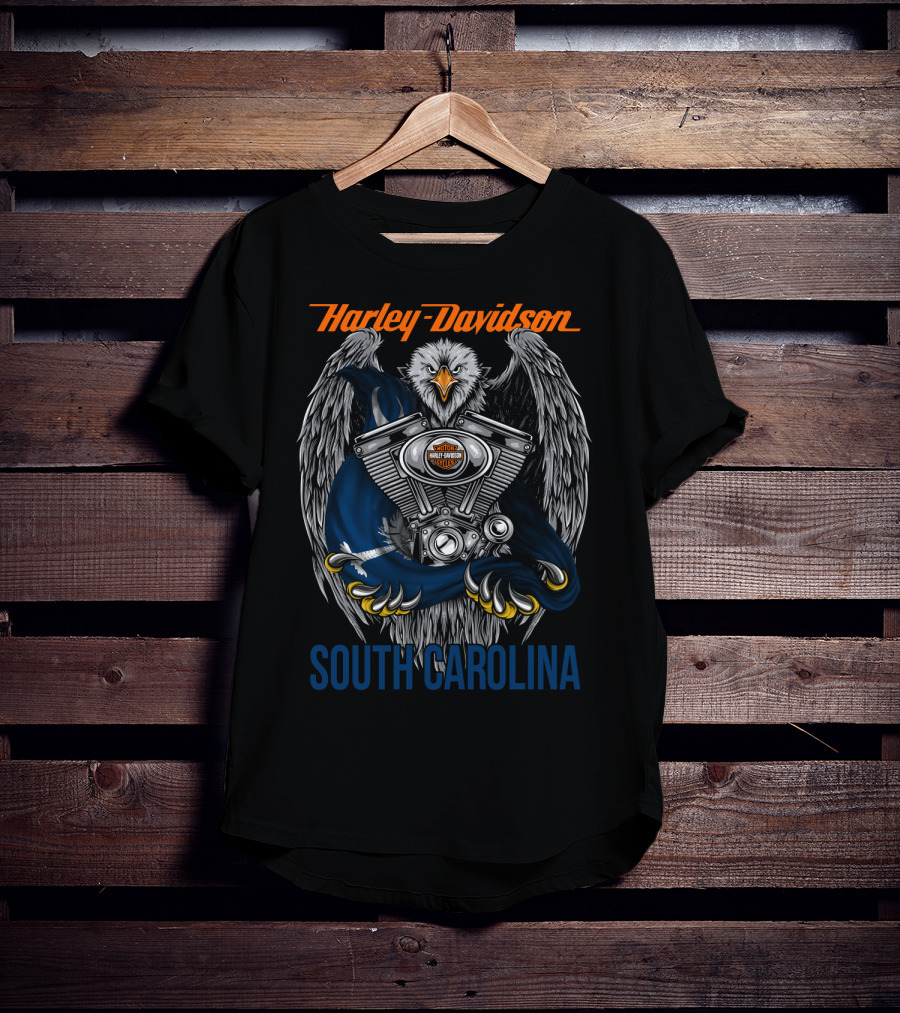Harley Davidson South Carolina Eagle Engine T-Shirt