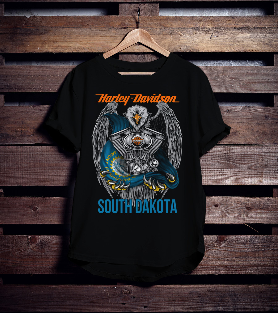 Harley Davidson Eagle Engine South Dakota Know Your Rights T-Shirt