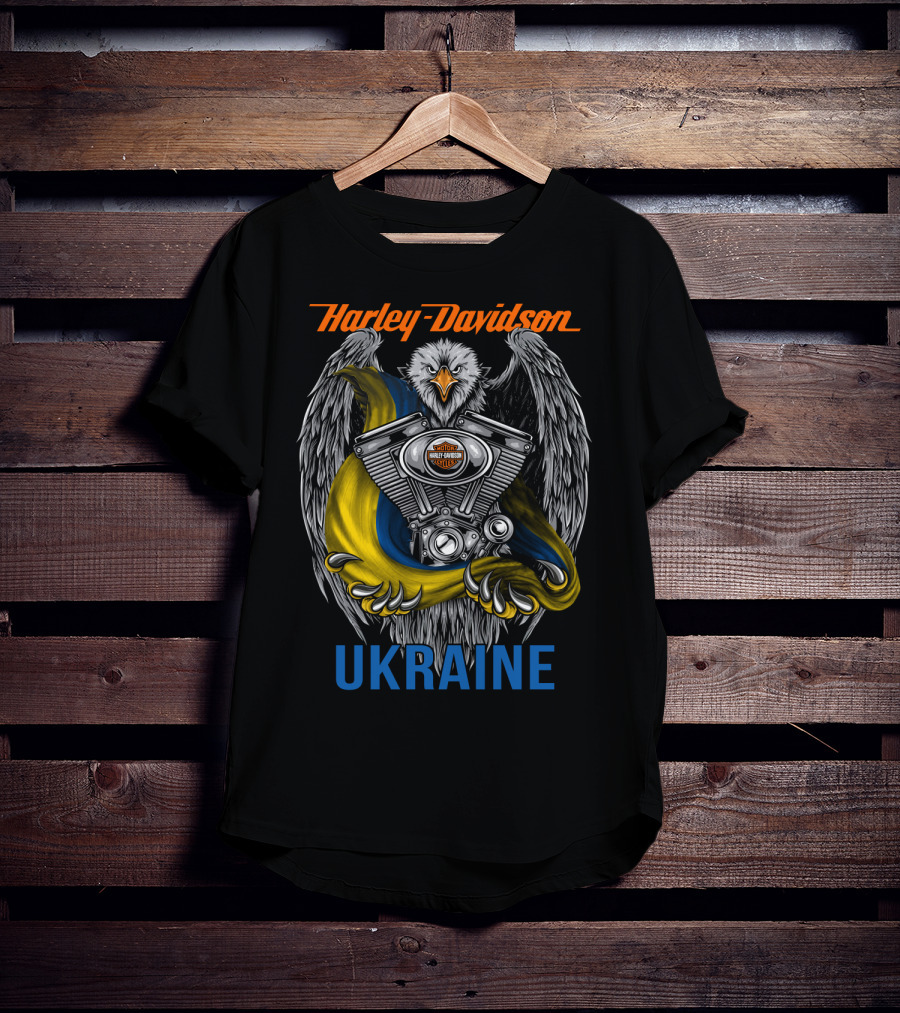 Harley Davidson Ukraine Eagle And Engine T-Shirt