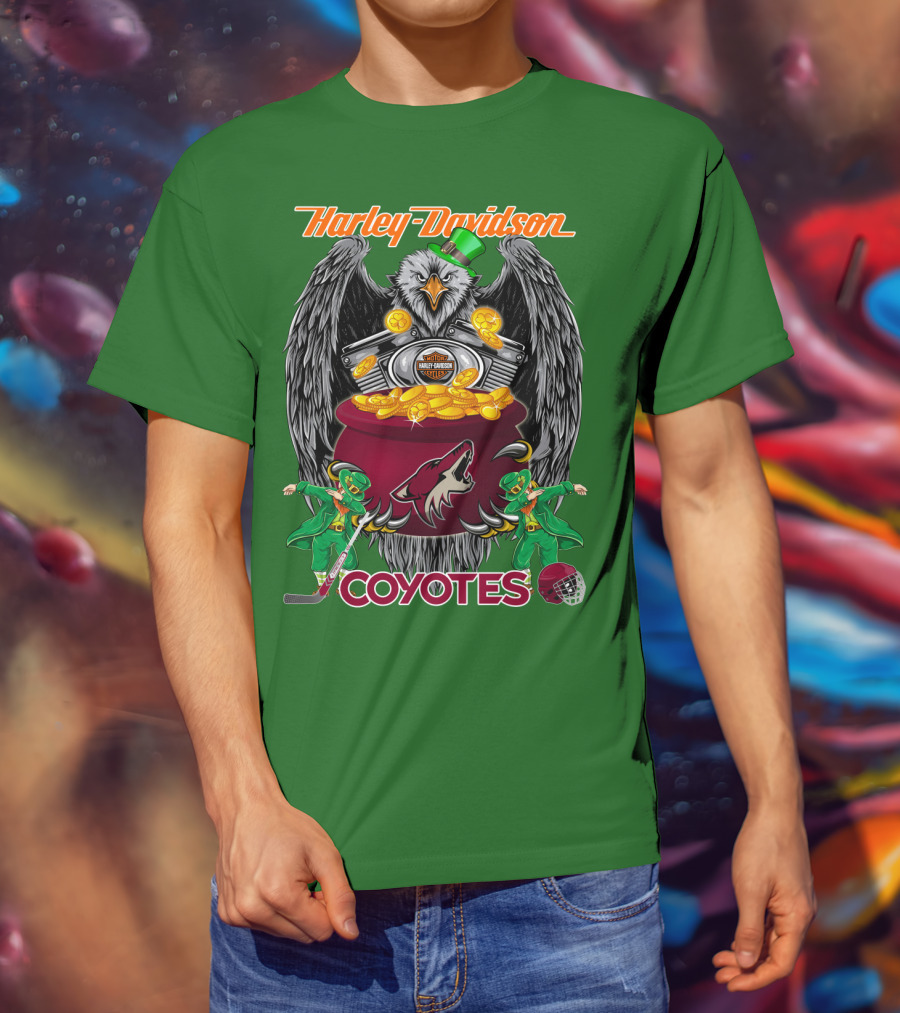 Harley Davidson Coyotes Nhl Arizona St. Patrick's Day T-Shirt