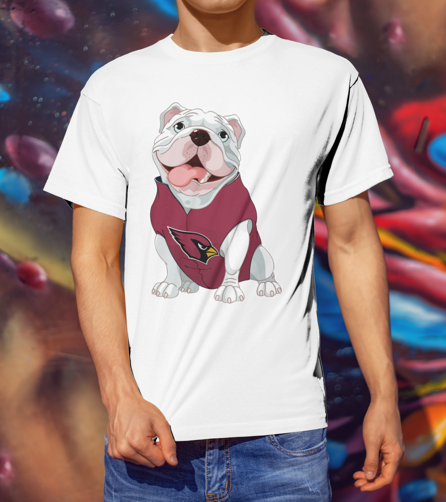 Arizona Cardinals Bulldog In Team Jersey T-Shirt