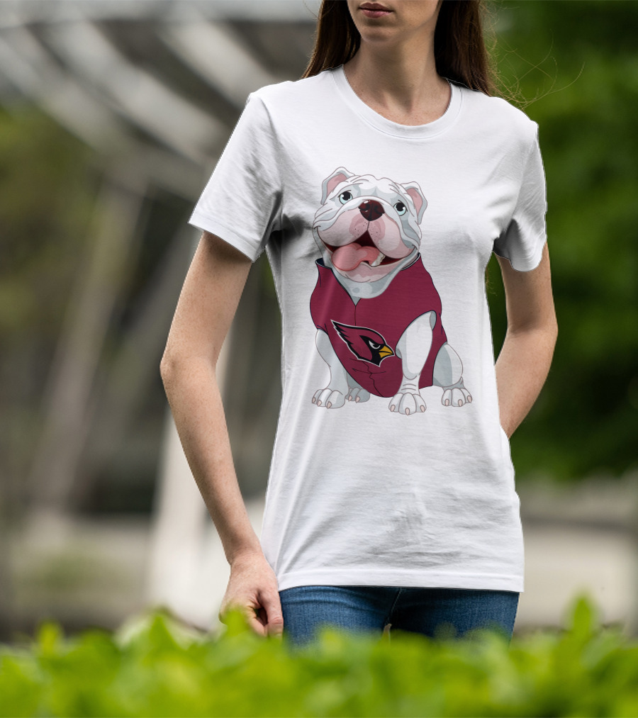 Arizona Cardinals Bulldog In Team Jersey T-Shirt