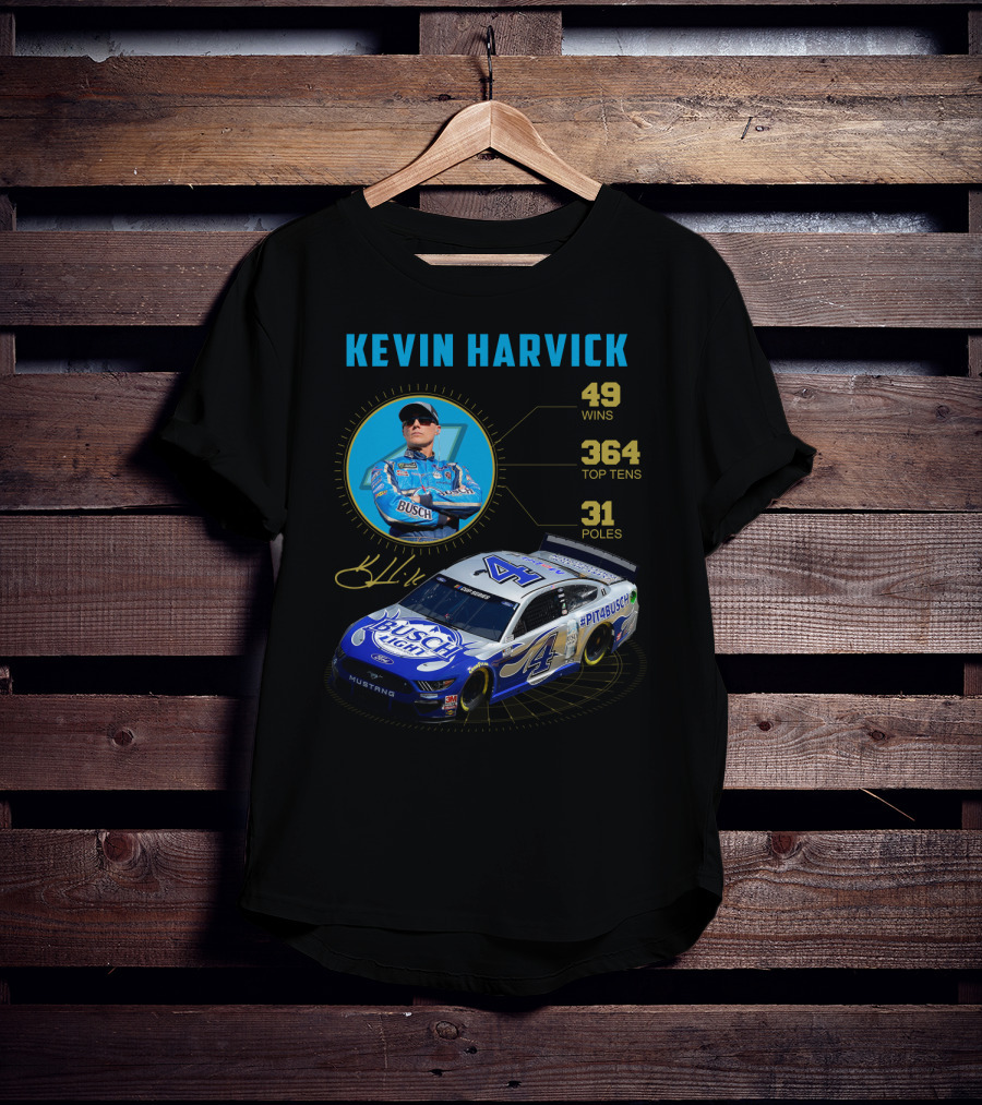 Kevin Harvick Nascar Busch Light 49 Wins 364 Top Tens 31 Poles T-Shirt