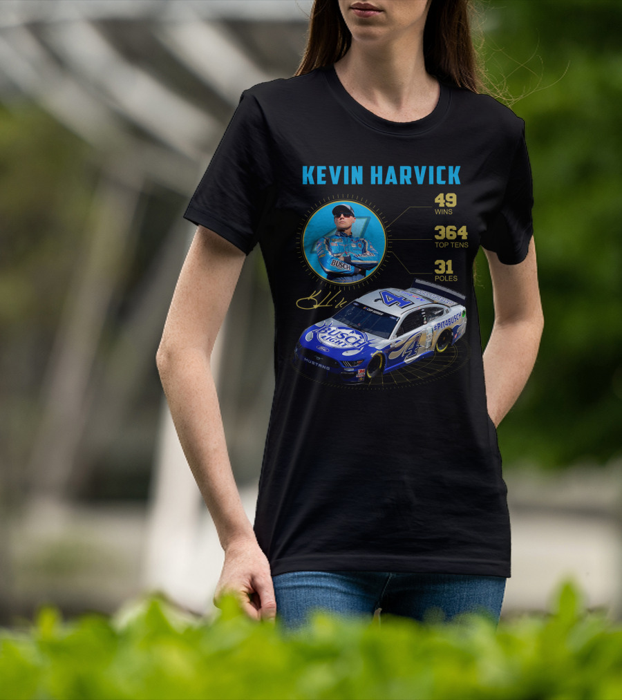 Kevin Harvick Nascar Busch Light 49 Wins 364 Top Tens 31 Poles T-Shirt