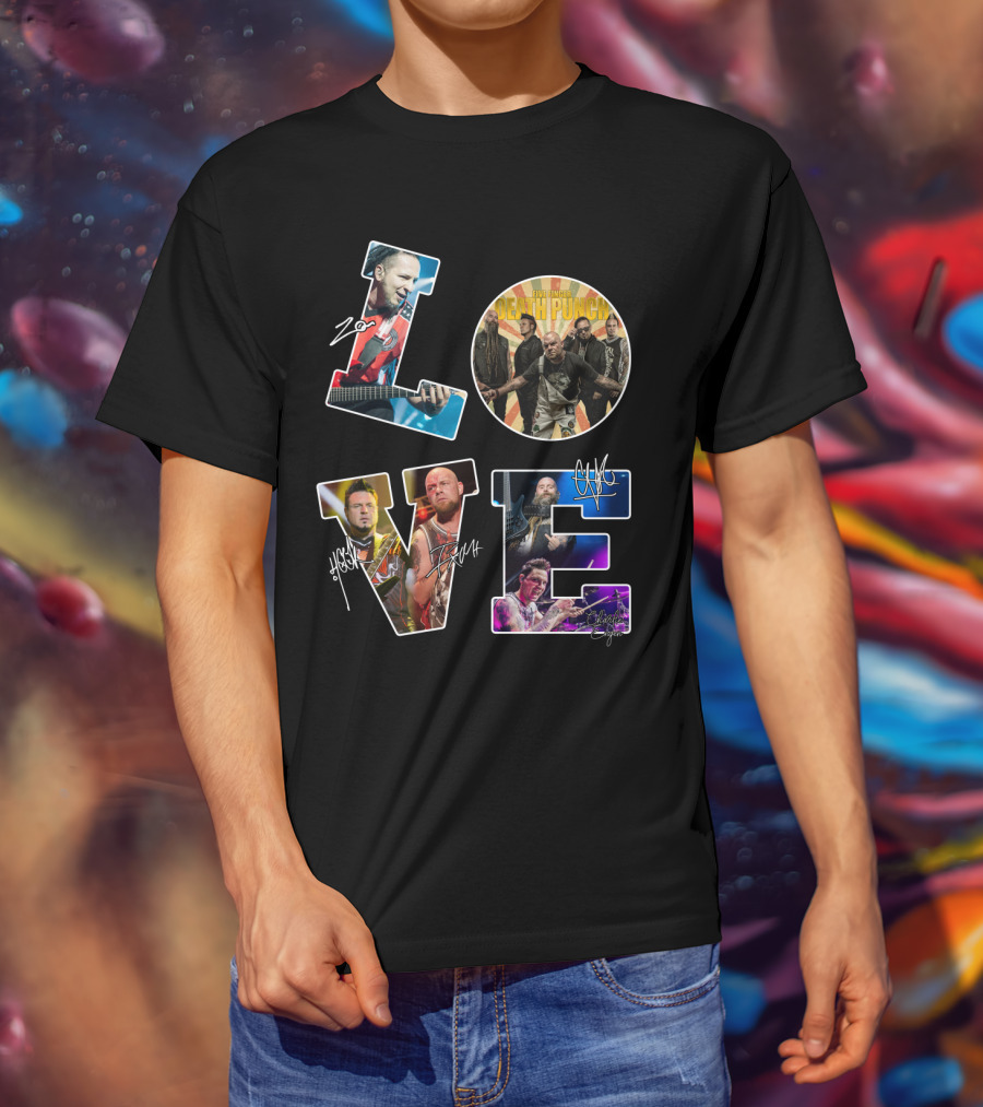Five Finger Death Punch Love Band Members Tvl T-Shirt