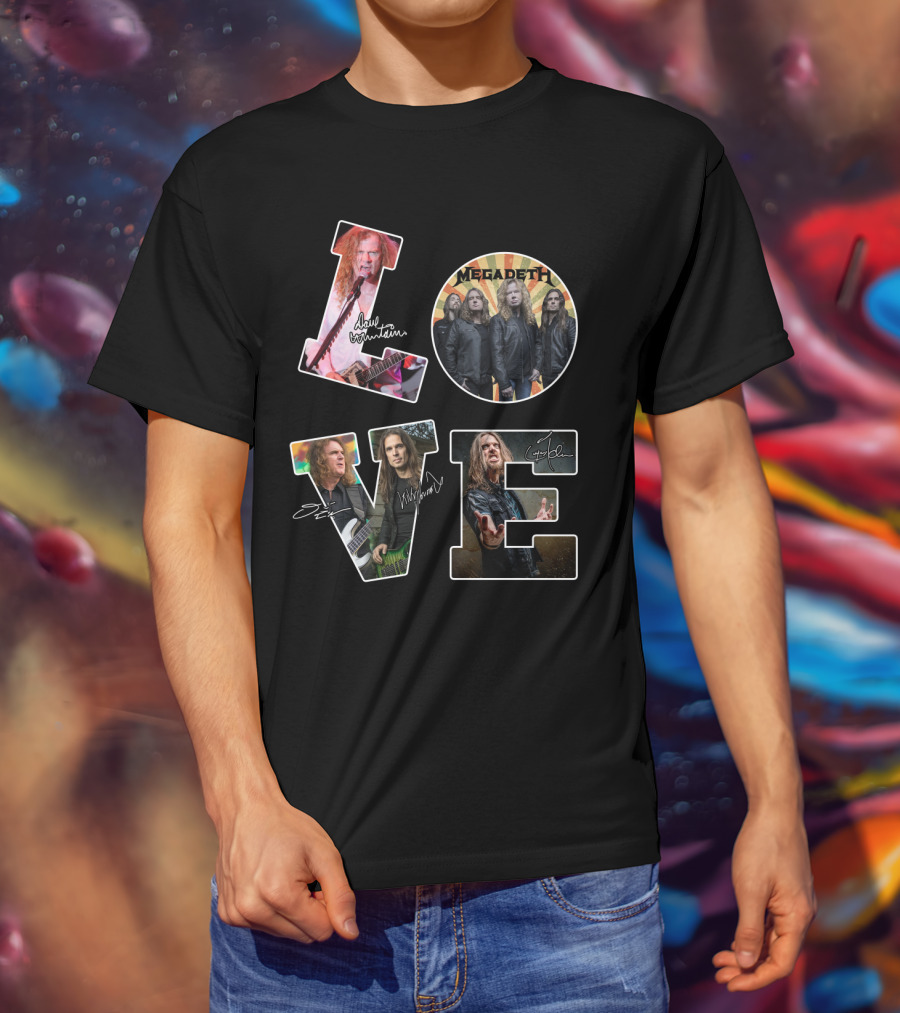 Love Megadeth Band Members Signatures T-Shirt