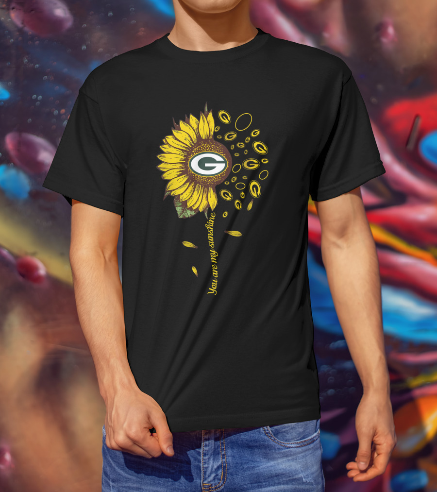 Green Bay Packers Sunflower You Are My Sunshine Nfl Theme T-Shirt