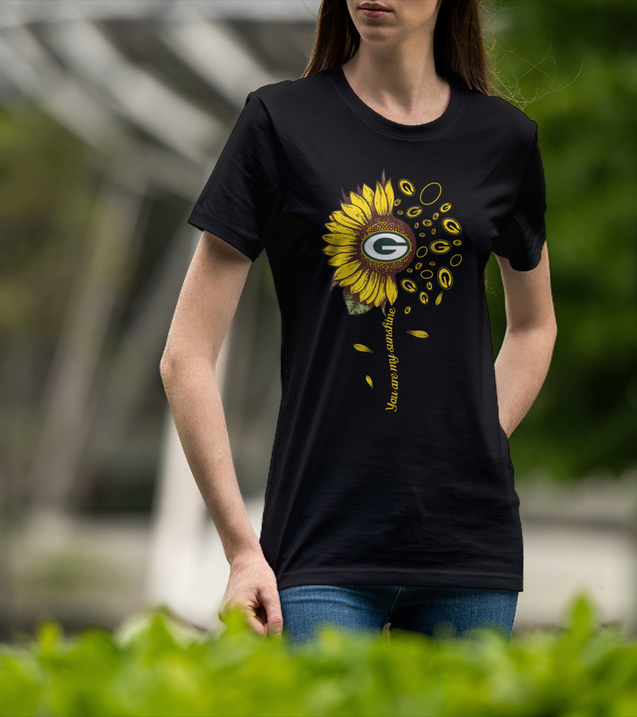 Green Bay Packers Sunflower You Are My Sunshine Nfl Theme T-Shirt