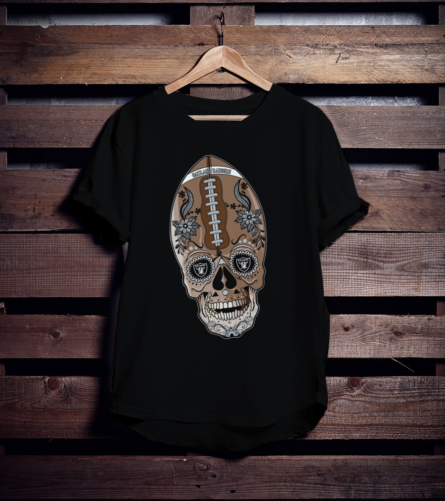 Oakland Raiders Football Skull Design 97 01 Or T-Shirt