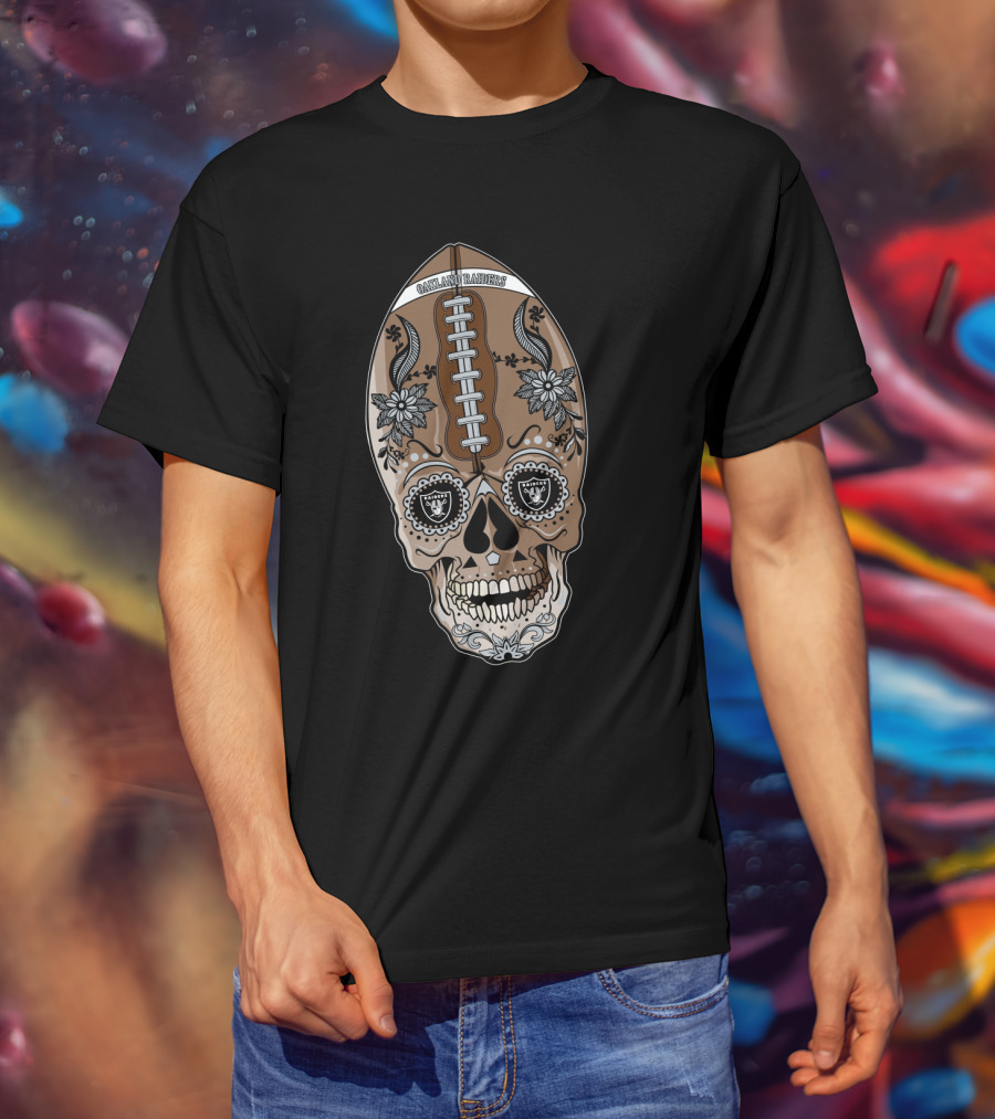 Oakland Raiders Football Skull Design 97 01 Or T-Shirt