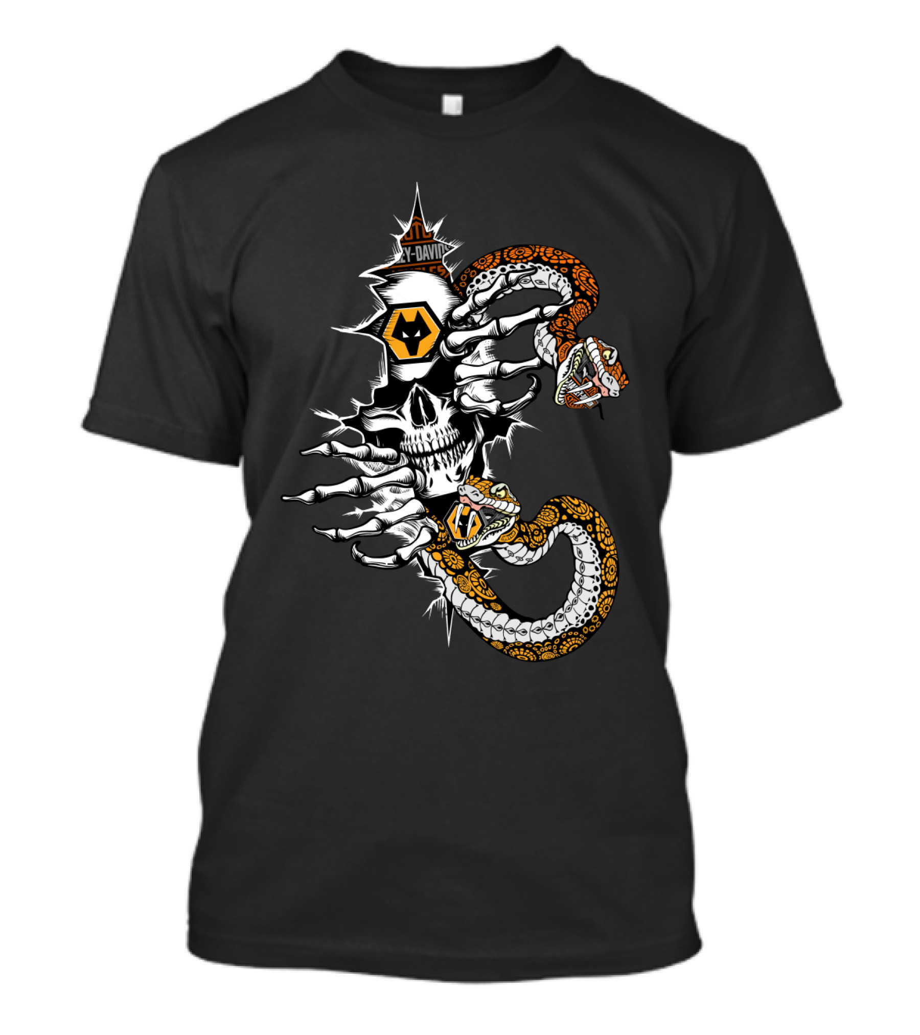 Wolf Skull Snake Skeleton T-Shirt