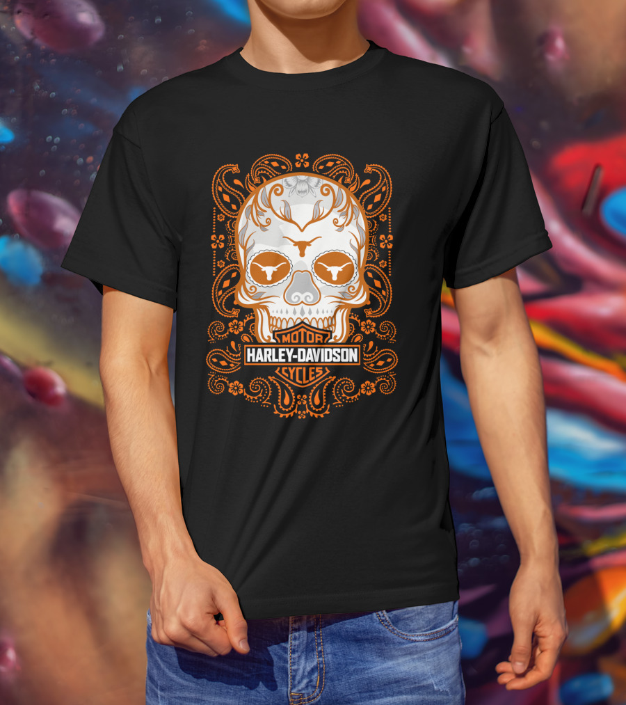 Harley Davidson Cycles Longhorn Skull T-Shirt