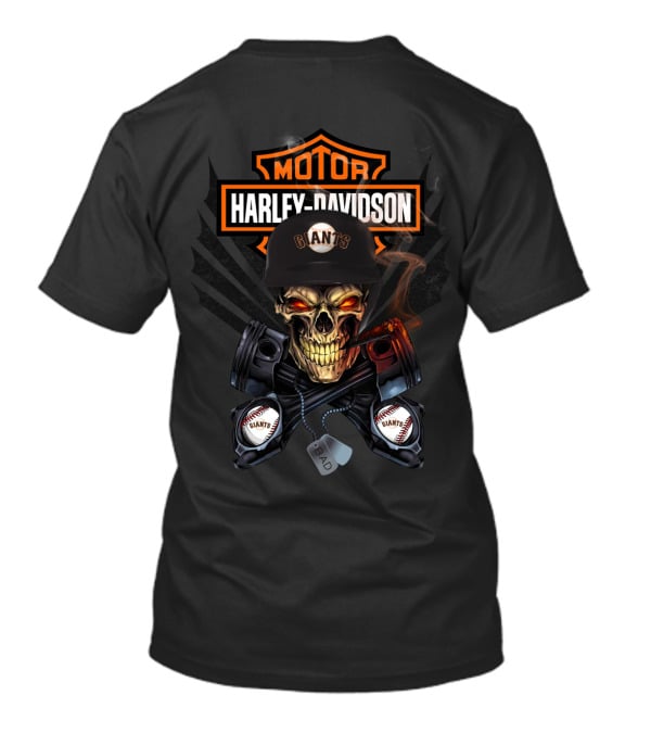 Harley Davidson Motorcycle Giants Skull San Francisco Giants T-Shirt