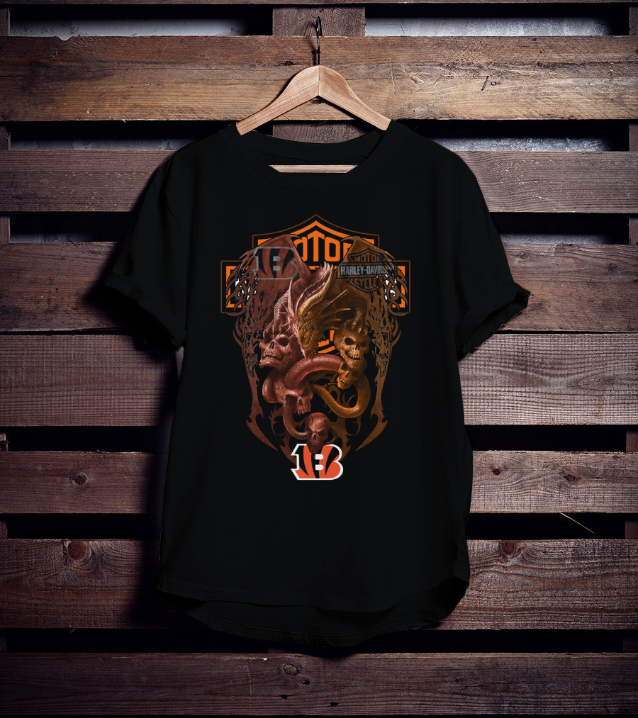 Motor Harley Davidson Cycles 108 Nfl Cb2 Cincinnati Bengals T-Shirt