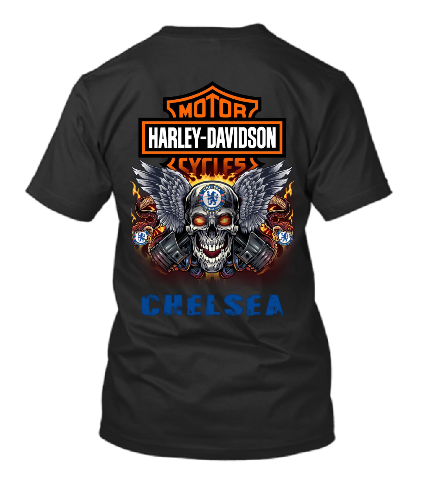 Harley Davidson Motor Cycles Chelsea Skull Wings T-Shirt