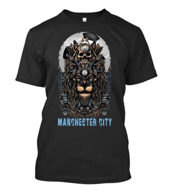 Manchester City 114 Nha Mc Lion Skull Soccer Ball Art T-Shirt