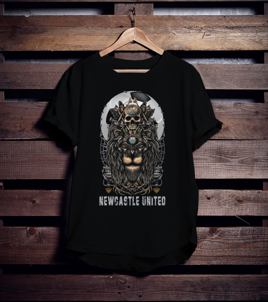 Newcastle United 114 Nha Nu Lion Skull Football T-Shirt