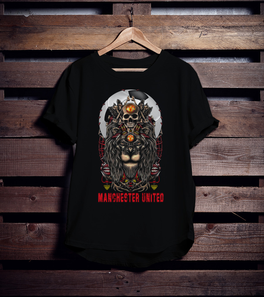 Manchester United Lion Skull Football Crest T-Shirt