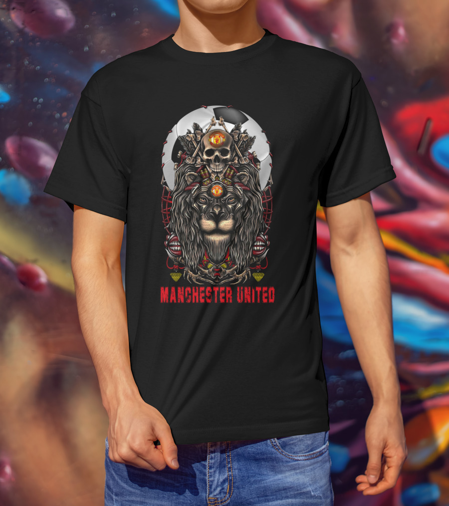 Manchester United Lion Skull Football Crest T-Shirt