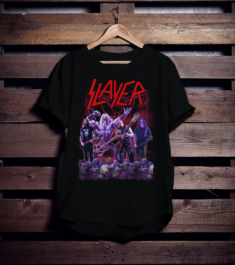 Slayer Band Graphic With Guitarists And Undead Creatures T-Shirt
