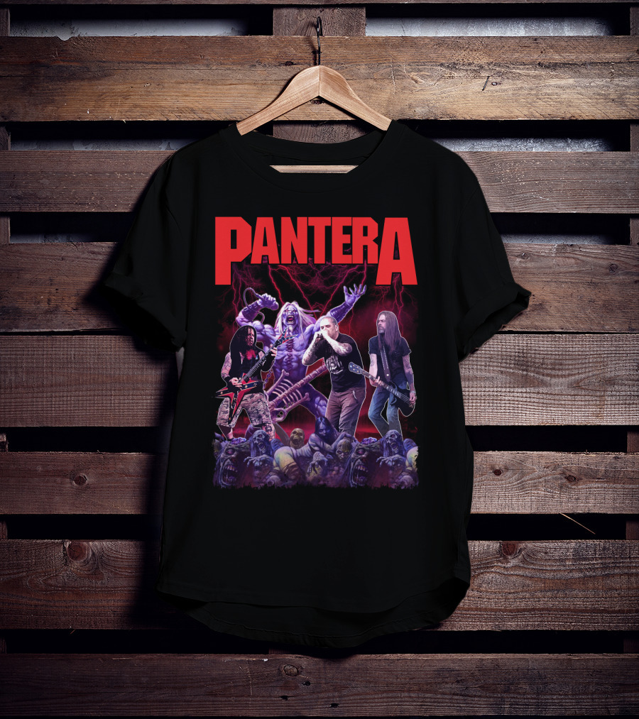 Pantera Live Electric Performance With Zombies And Purple Lightning T-Shirt