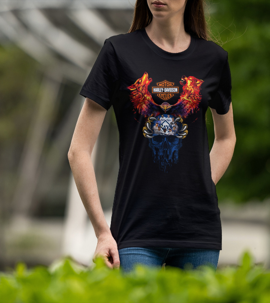 Harley Davidson Tampa Bay Rays Mlb Collaboration Artwork T-Shirt