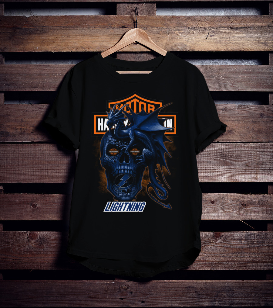Motor Harley Davidson Lightning Skull Dragon Tampa Bay 111 T-Shirt
