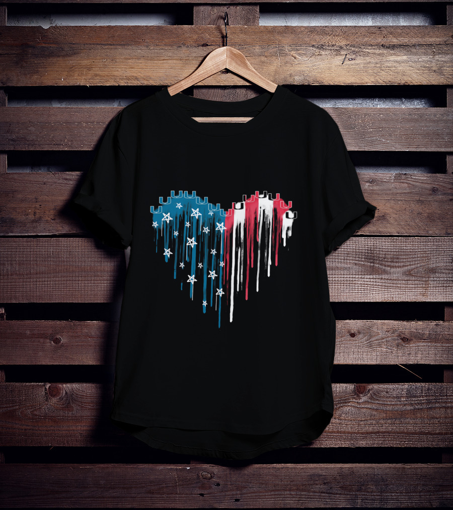 Miami Hurricanes Stars And Stripes Heart T-Shirt