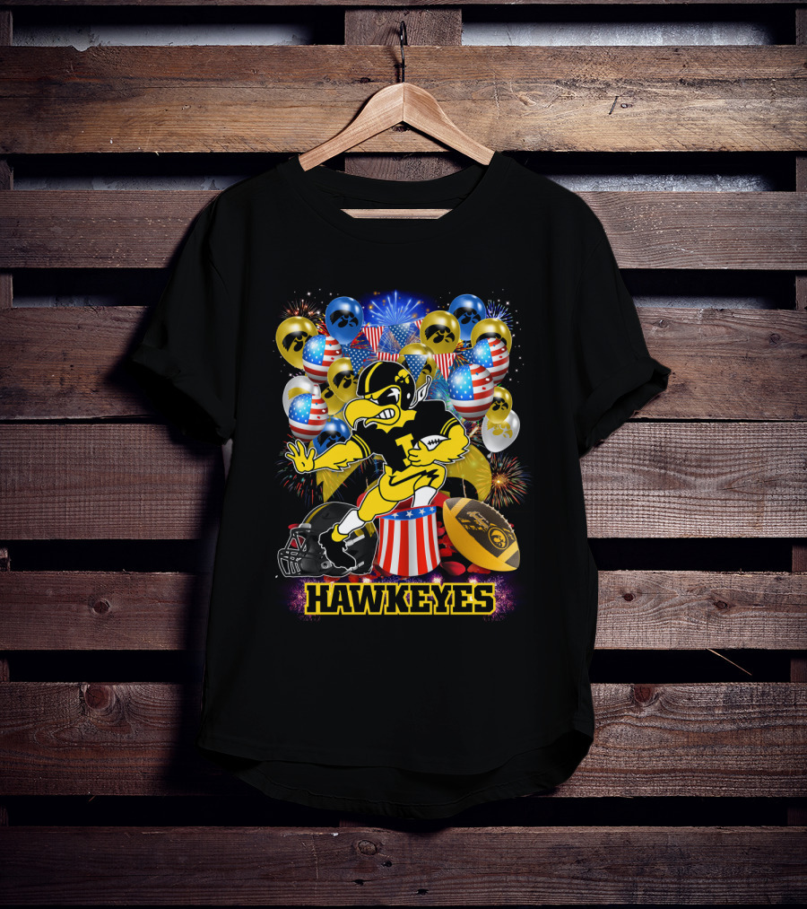 Ncaa Iowa Hawkeyes Football Celebration Balloons Fireworks T-Shirt
