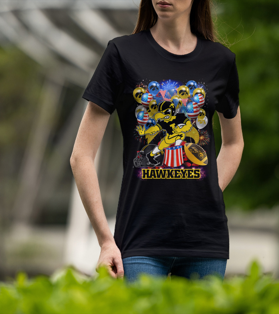 Ncaa Iowa Hawkeyes Football Celebration Balloons Fireworks T-Shirt