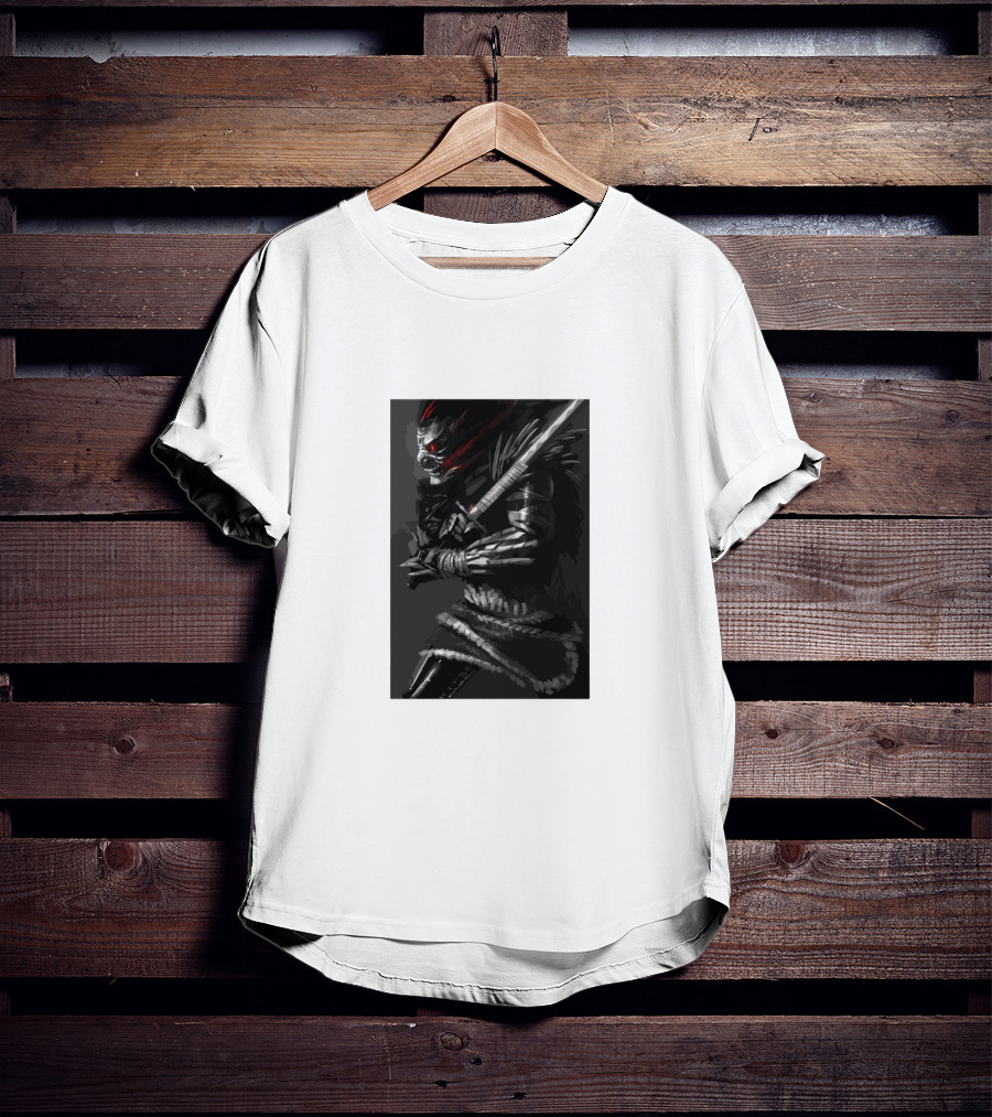 Dark Sword-Wielding Assassin Warrior T-Shirt