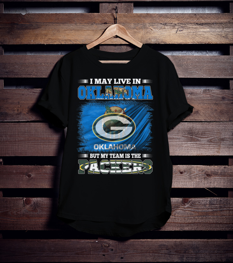Oklahoma Loyalty To Packers Team With Oklahoma Flag And Packers T-Shirt