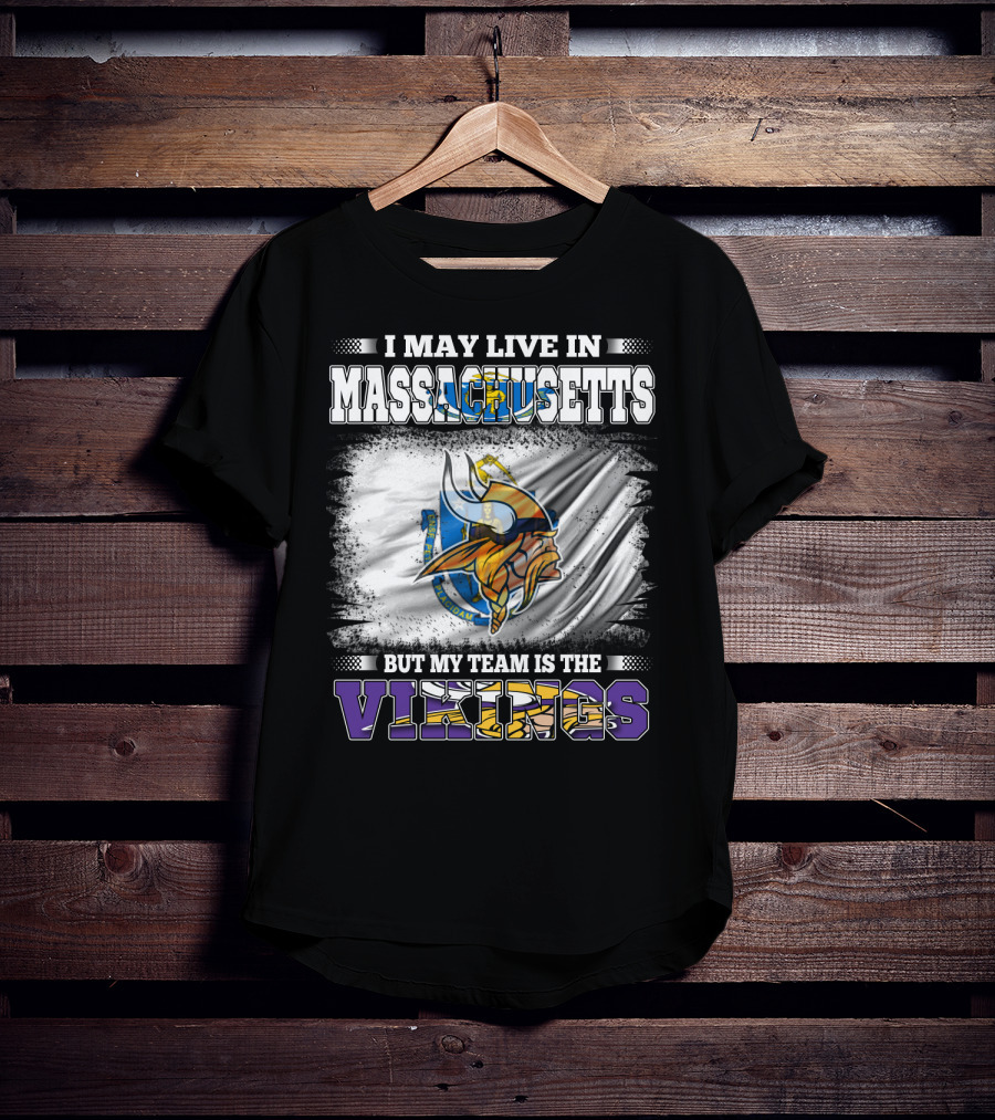 Massachusetts Pride NFL Vikings Team Loyalty Fan T-Shirt