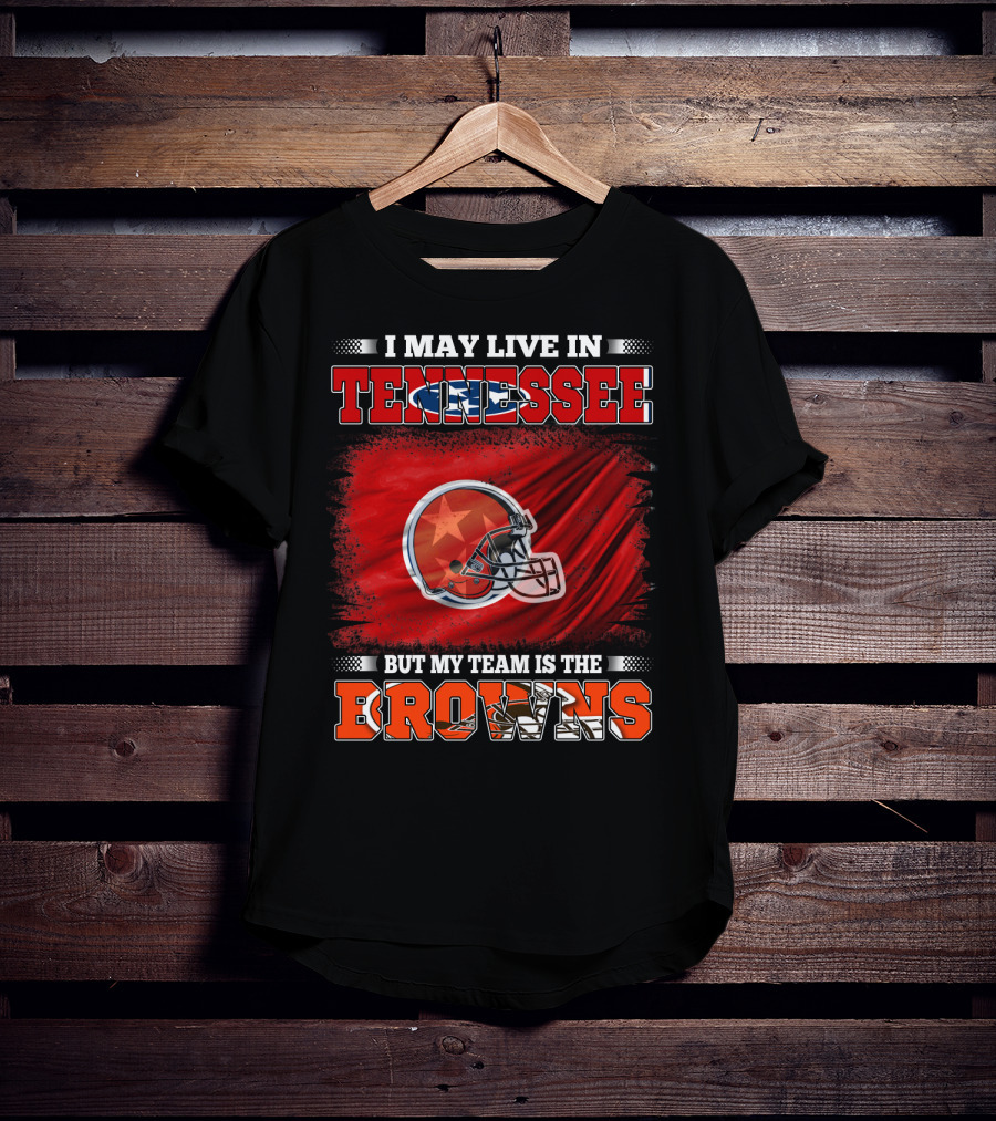 Tennessee Fan Loyalty Browns Football Team Helmet T-Shirt