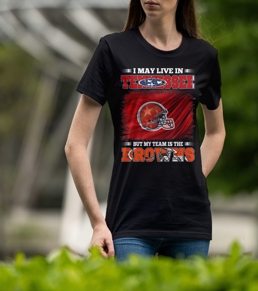 Tennessee Fan Loyalty Browns Football Team Helmet T-Shirt