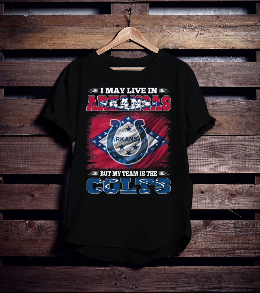 Arkansas State Flag Pride With Colts Team Allegiance T-Shirt
