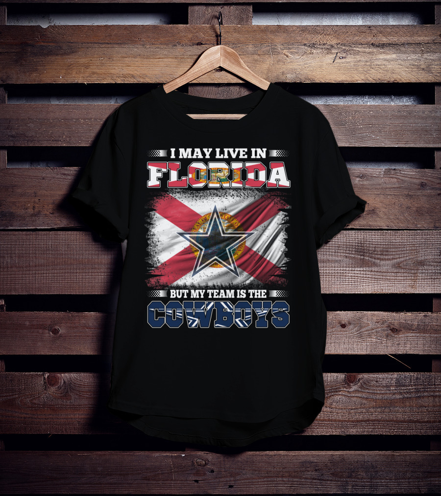 Florida Pride With Cowboys Fan Loyalty Flag T-Shirt
