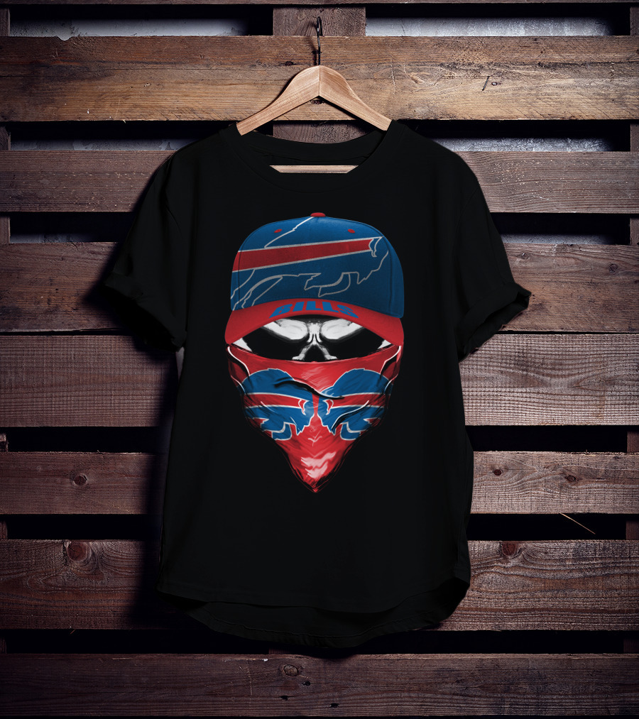 Buffalo Bills Cap And Bandana Skull T-Shirt