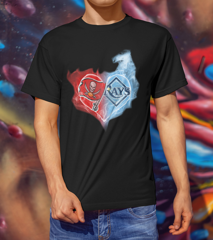 Tampa Bay Buccaneers Buccaneers Tampa Bay Rays Heart T-Shirt