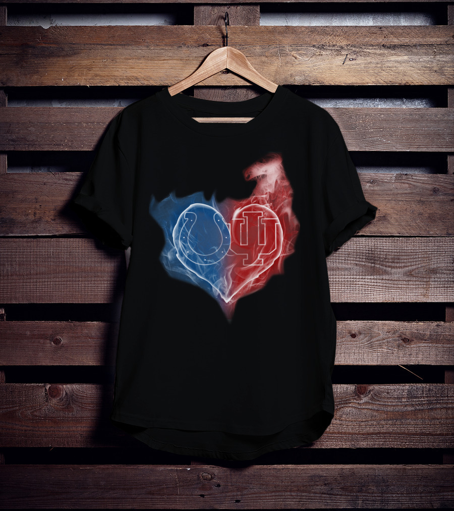 Colts Indiana Hoosiers Heart Logo Smoke T-Shirt